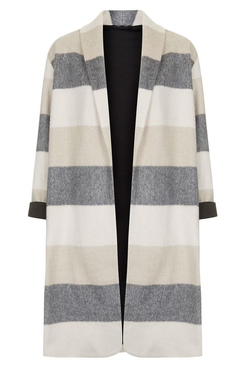 Stripe Open Front Duster, Alternate, color, CREAM