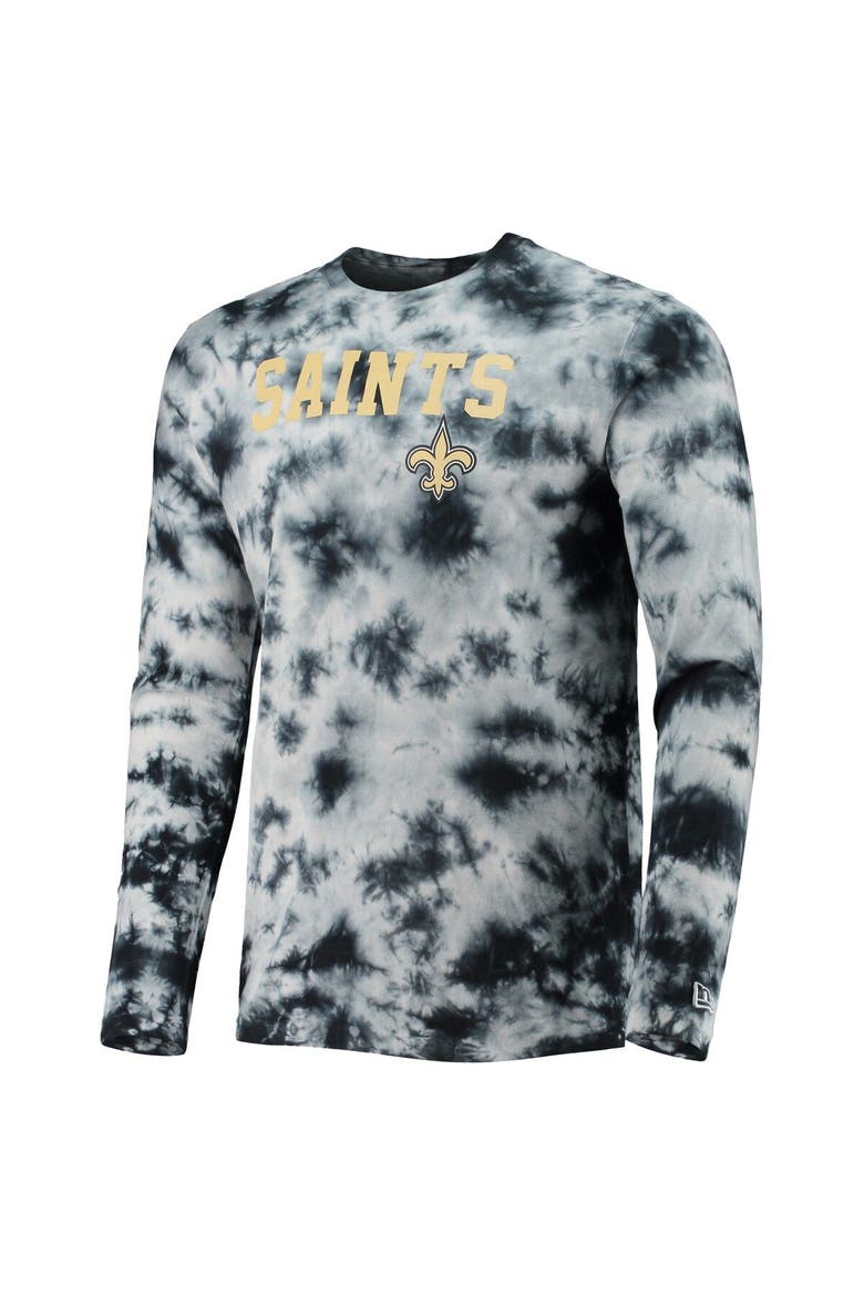 Men's New Era Black New Orleans Saints Tie-Dye Long Sleeve T-Shirt, Alternate, color, Black