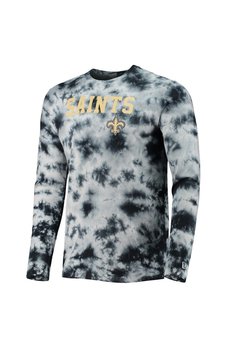 New Era Men's New Era Black New Orleans Saints Tie-Dye Long Sleeve T-Shirt, Alternate, color, Black
