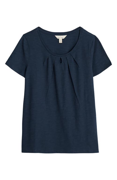 Seasalt Cornwall Appletree Keyhole Organic Cotton T-shirt In Maritime