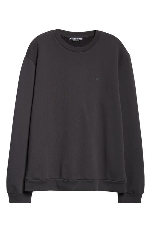 Acne Studios Crewneck Sweatshirt With Subtle Logo Detail In Black