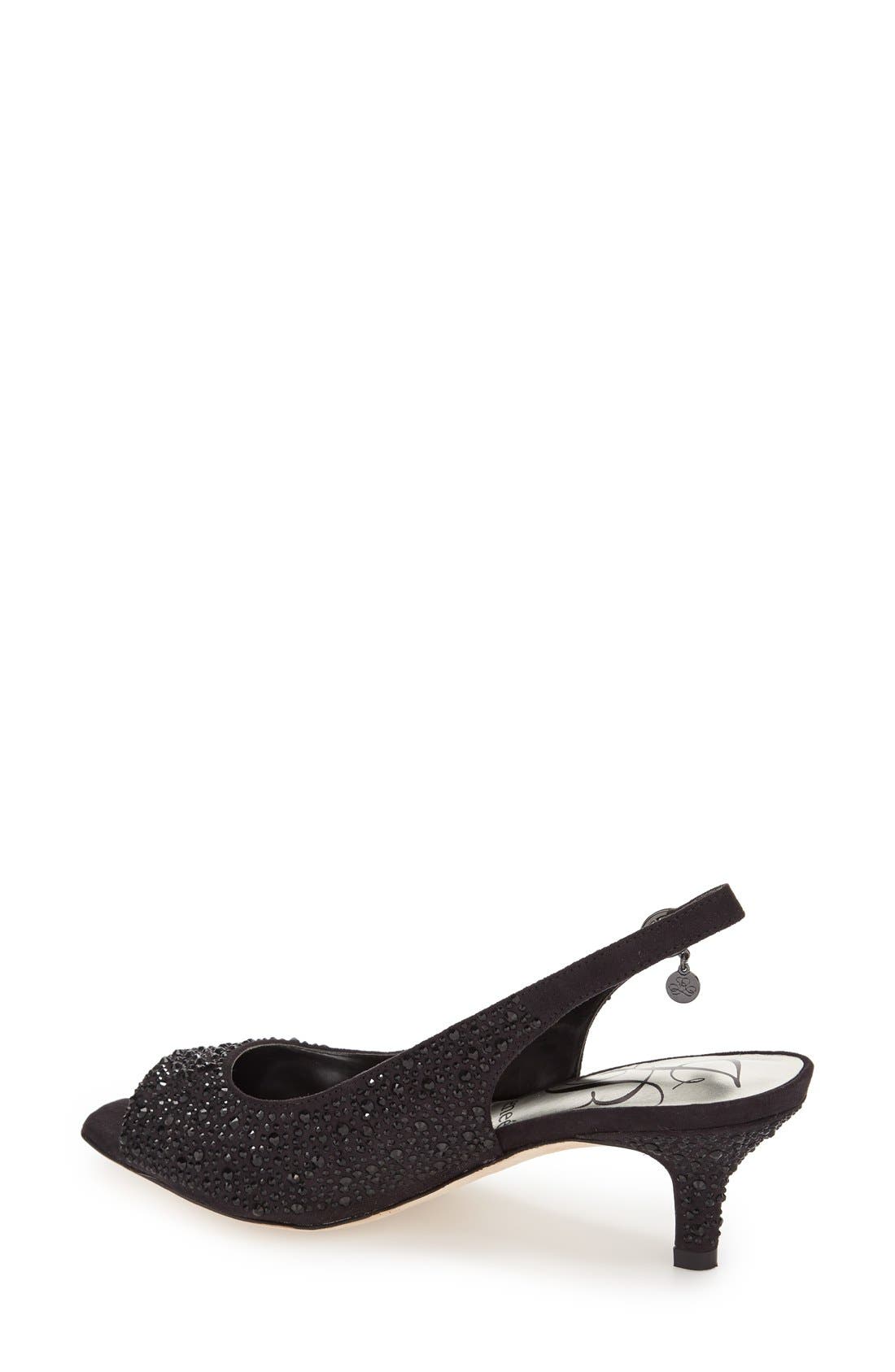 'Impuls' Crystal Embellished Slingback Pump, Alternate, color, BLACK