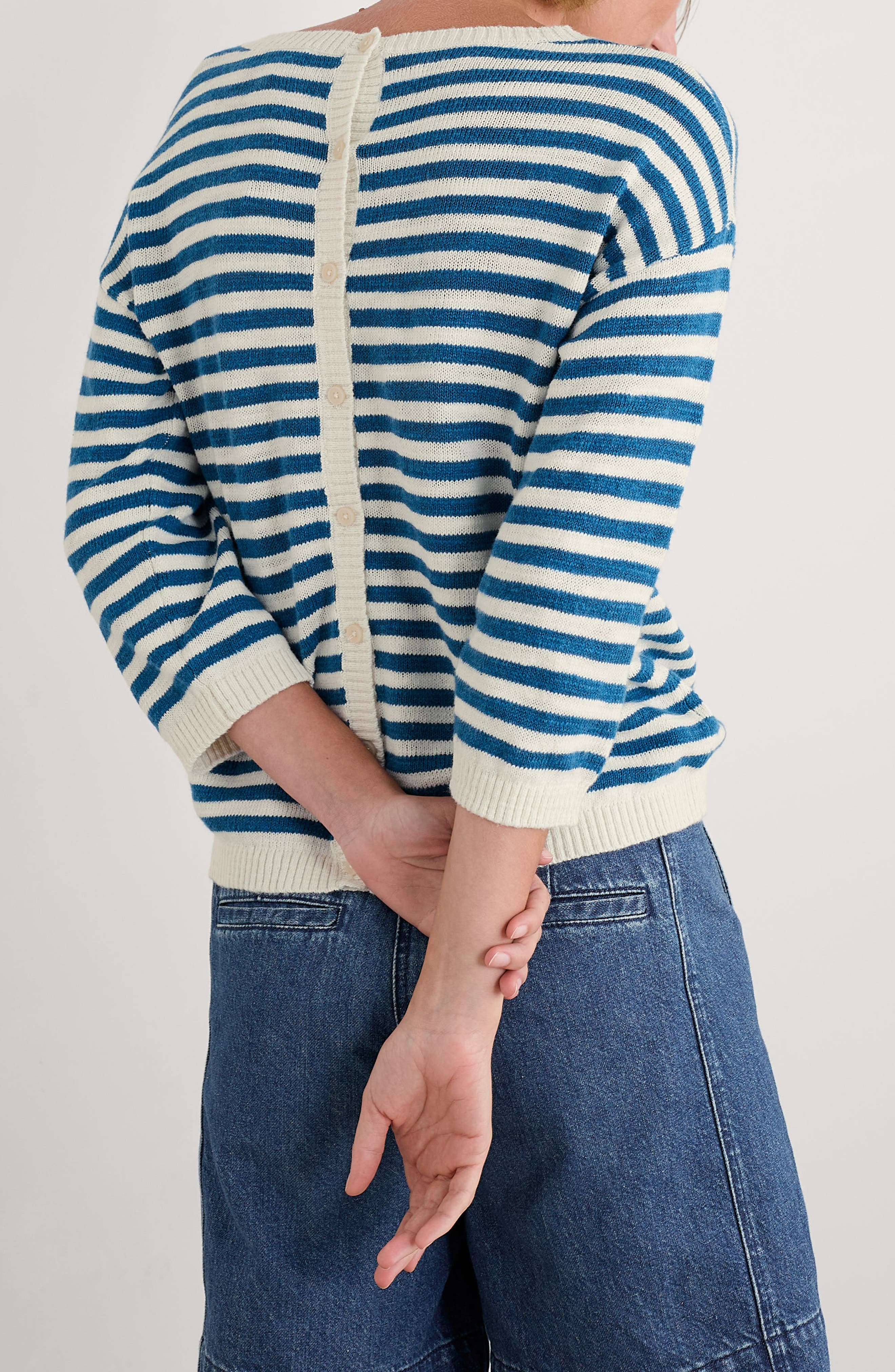 Knavock Stripe Cotton & Linen Sweater - image 2