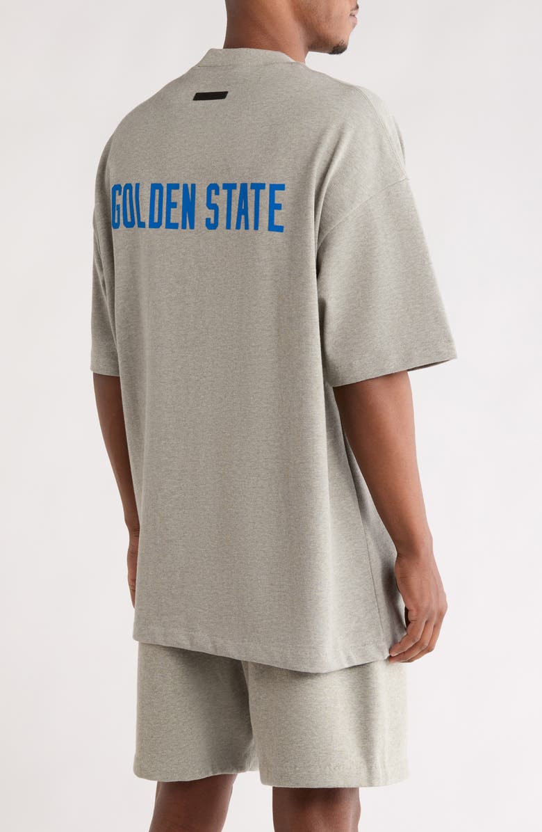 Fear of God Essentials x NBA '90s Fit Warriors Graphic T-Shirt, Alternate, color, Concrete Heather