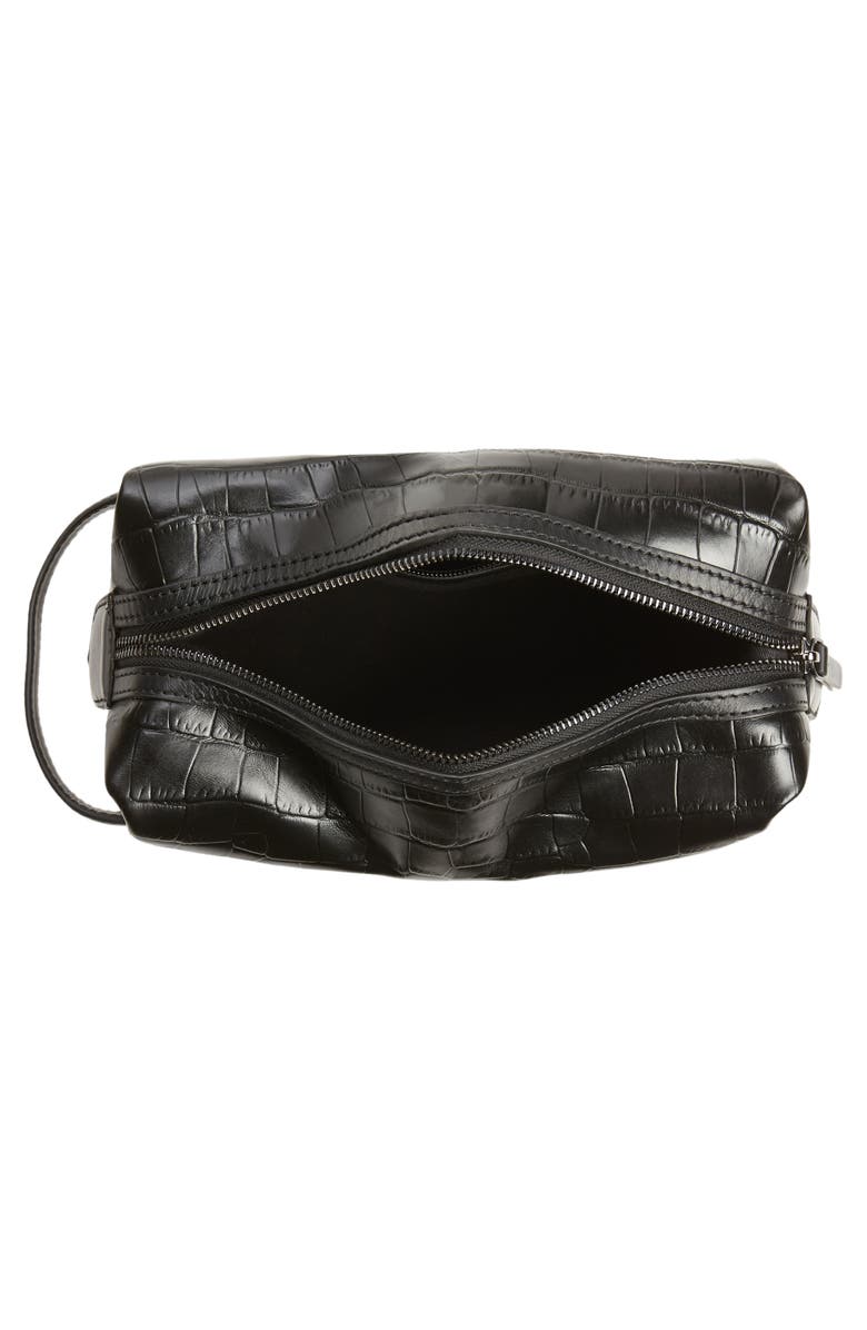 Ted Baker London Roye Croc Embossed Leather Toiletry Bag, Alternate, color, 
