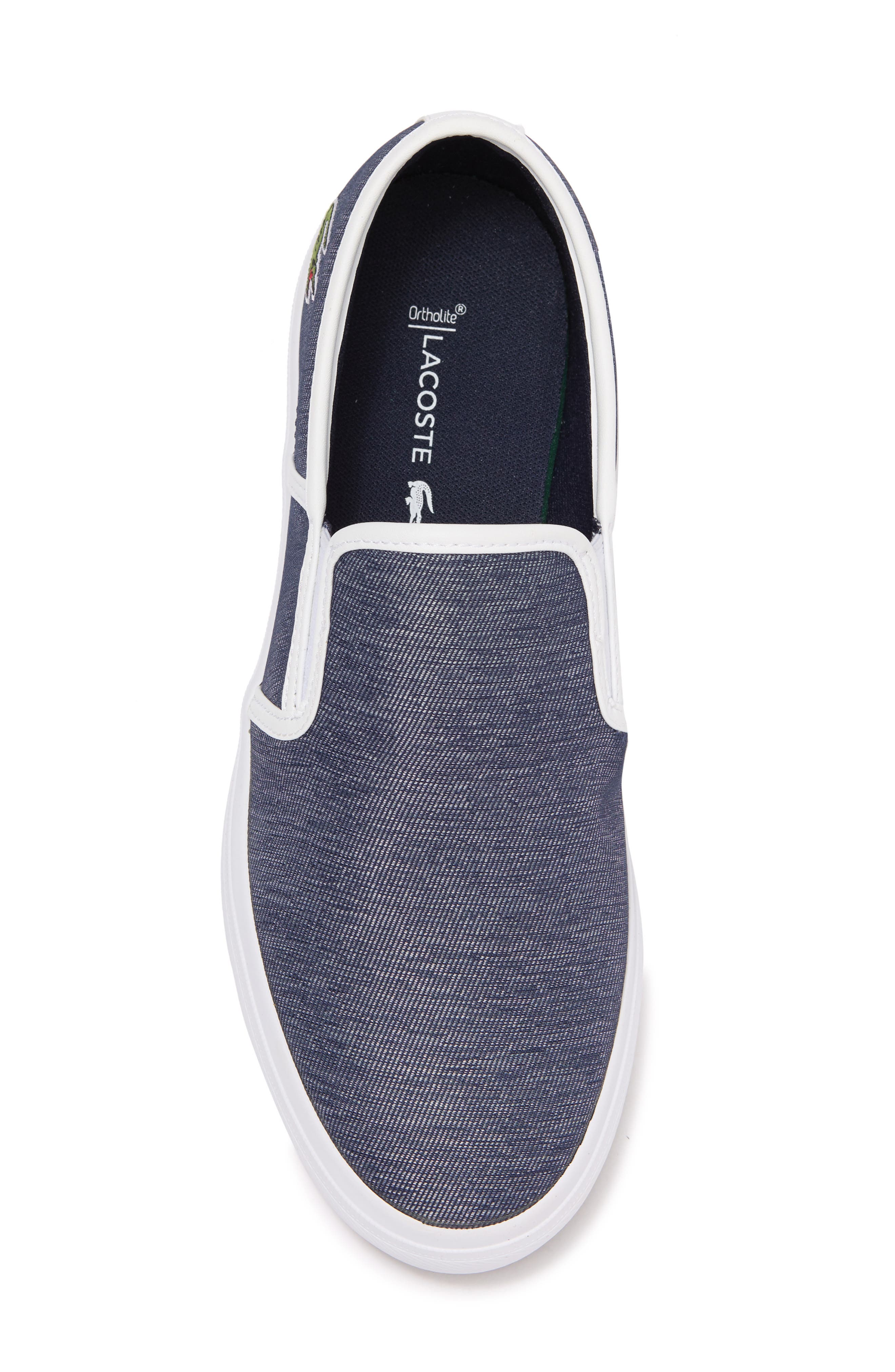 Lacoste Slip-On Sneaker, Alternate, color, Nvy/Wht