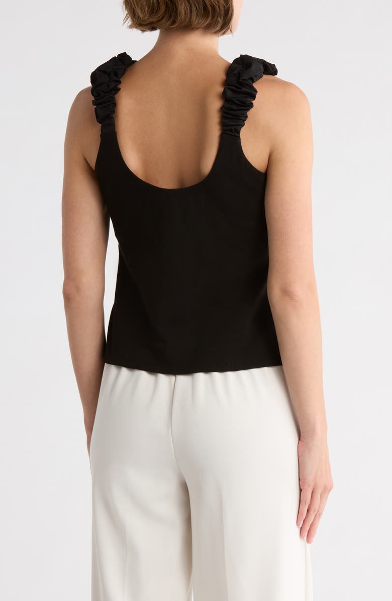 Muse Gathered Strap Tank Top, Alternate, color, Black