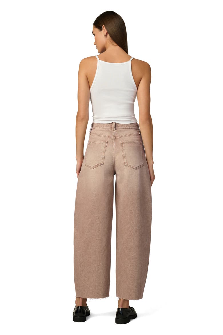 The Billie Raw Hem Crop Barrel Jeans, Alternate, color, WASHED TANNIN