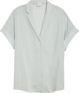 Eleventy Stripe Cotton & Silk Camp Shirt