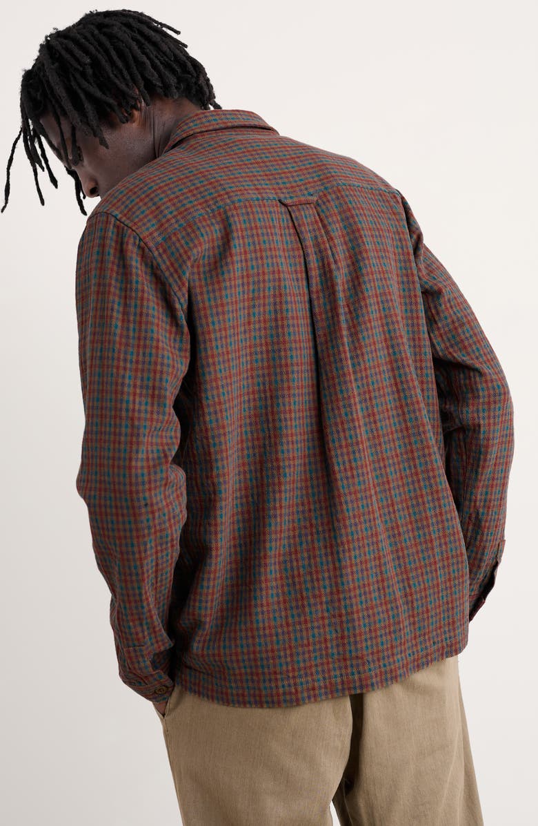 Seasalt Cornwall Rigging Check Textured Organic Cotton Button-Up Overshirt, Alternate, color, Freedom Zawn Pecan
