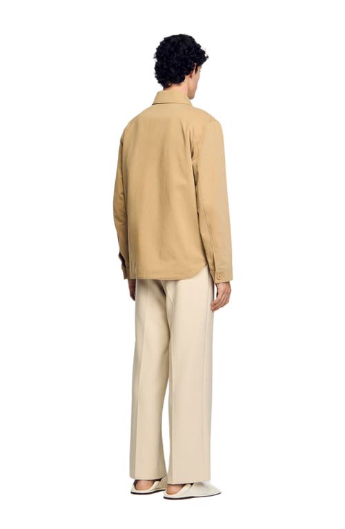 Sandro Overshirt With Pockets In Sand.