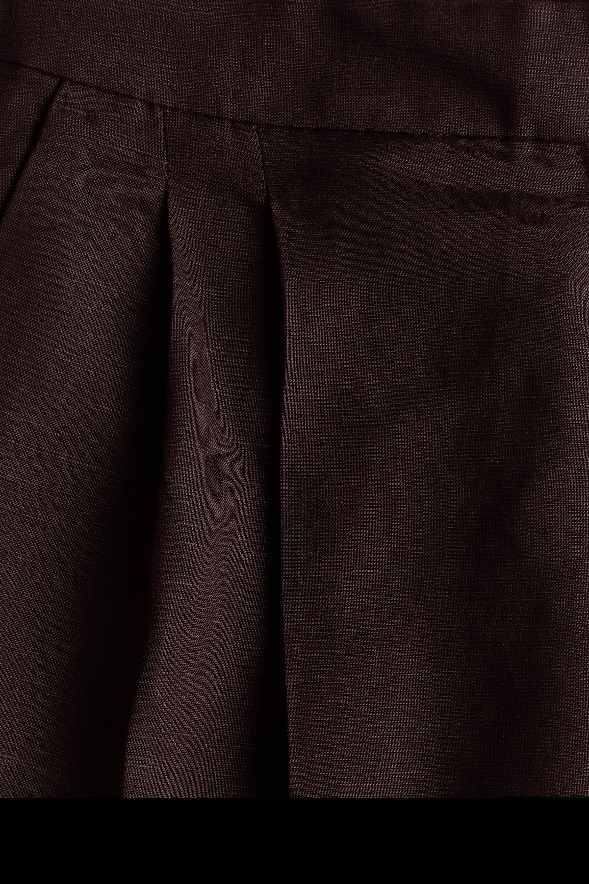Linen-blend Bermuda Shorts, Alternate, color, Dark brown