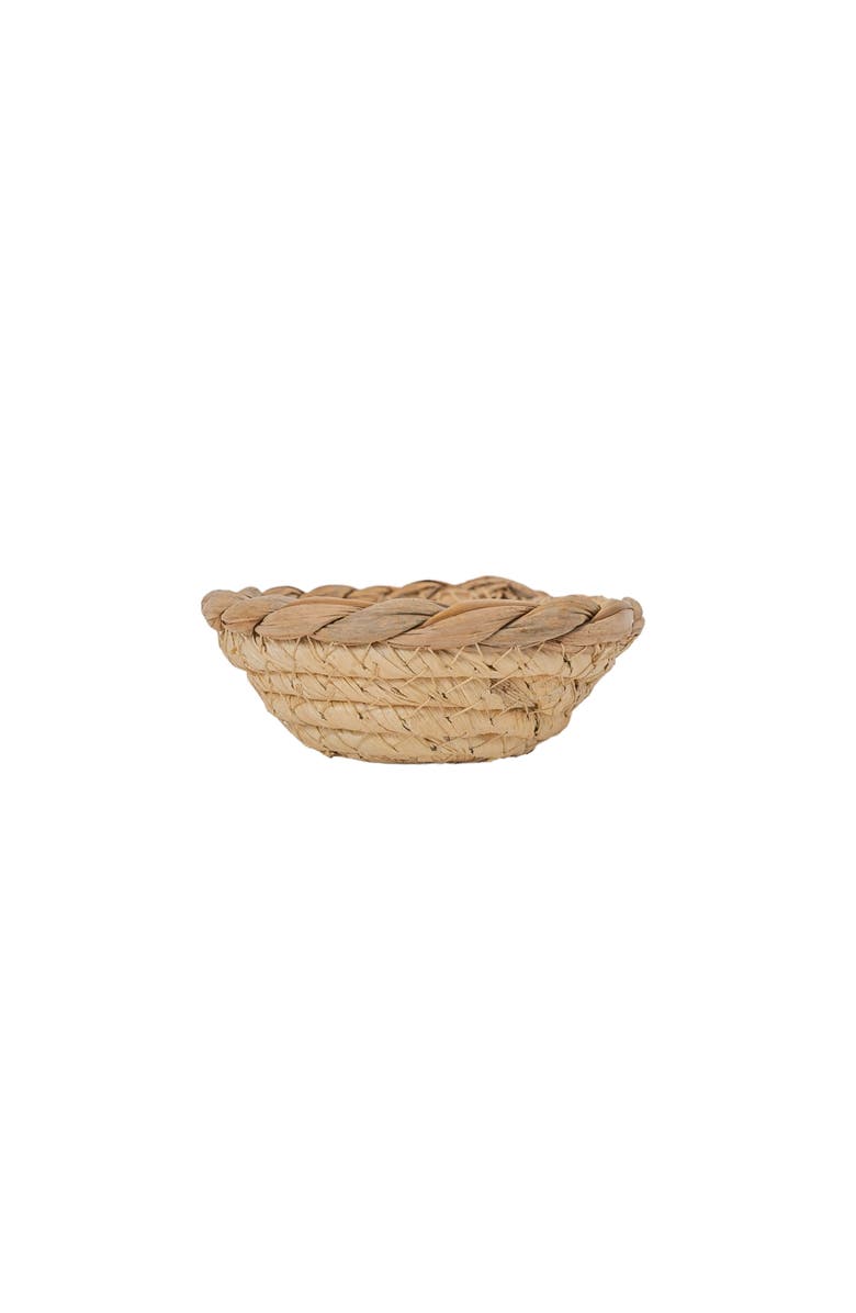 Foreside Home and Garden Woven Dish Basket Natural Corn Husk & Seagrass, Main, color, Brown