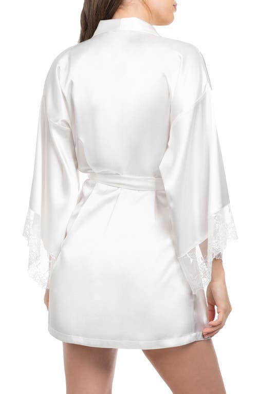 In Bloom By Jonquil Tasha Embroidered Lace Trim Satin Wrap In White