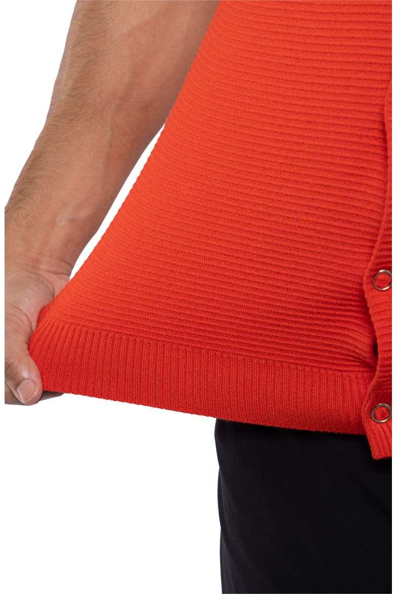 Texture Short Sleeve Snap Front Shirt, Alternate, color, RED