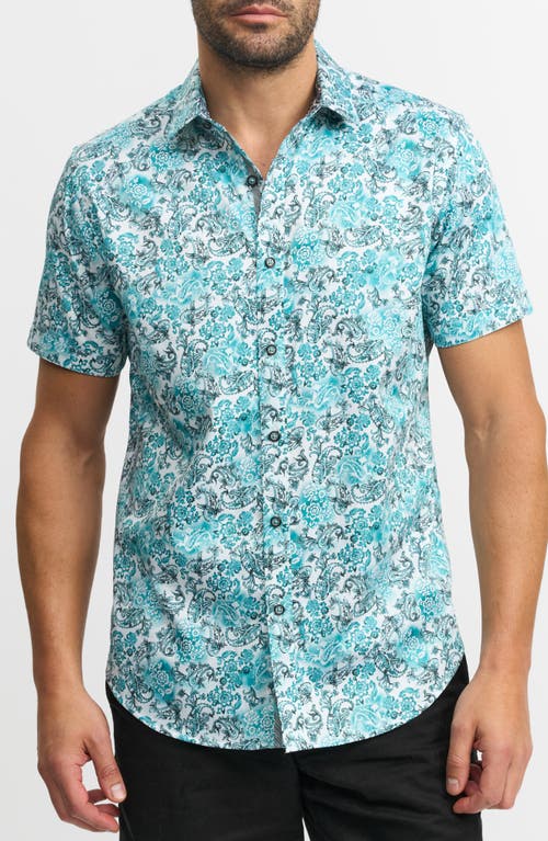 Robert Graham Downing Short Sleeve Shirt In Evergreen