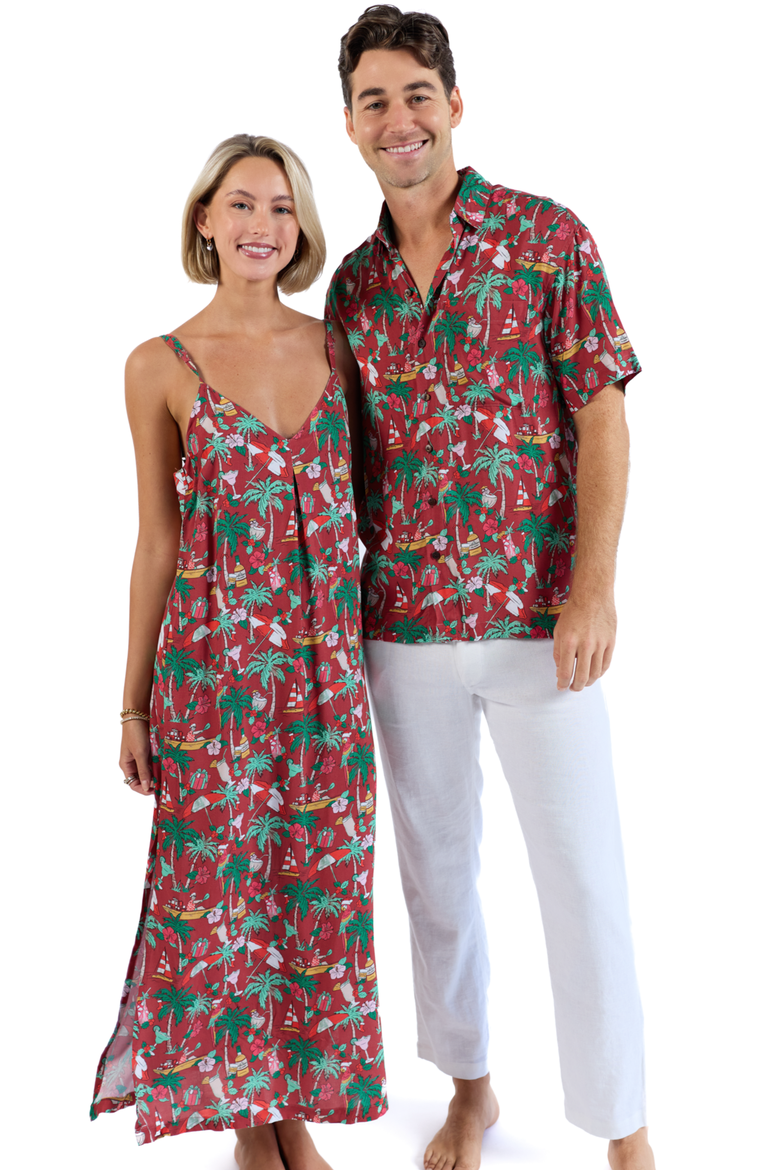 Margaritaville by Kenny Flowers - The Christmas Island Beach Dress, Alternate, color, Red