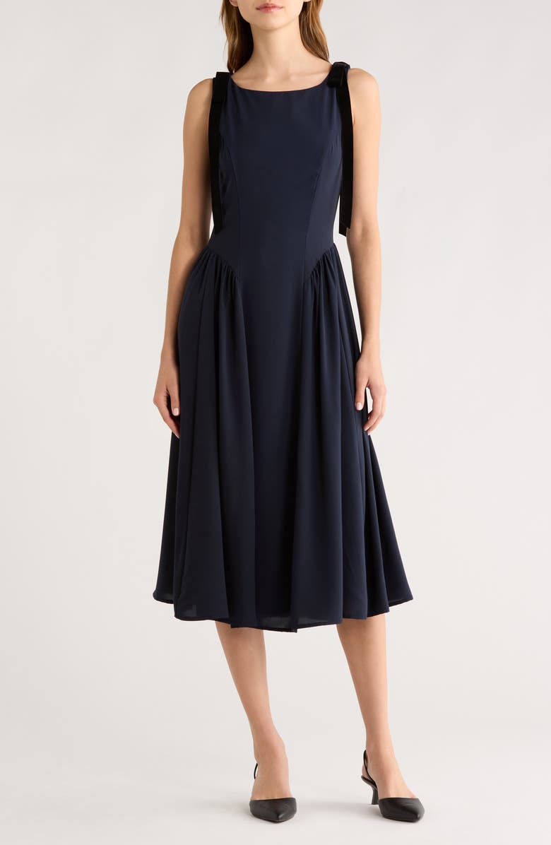 All in Favor Sleeveless A-Line Midi Dress, Main, color, Navy