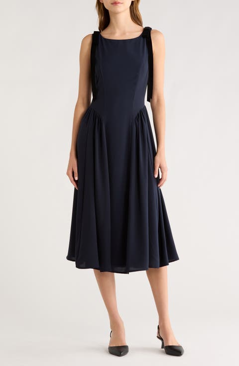 Sleeveless A-Line Midi Dress