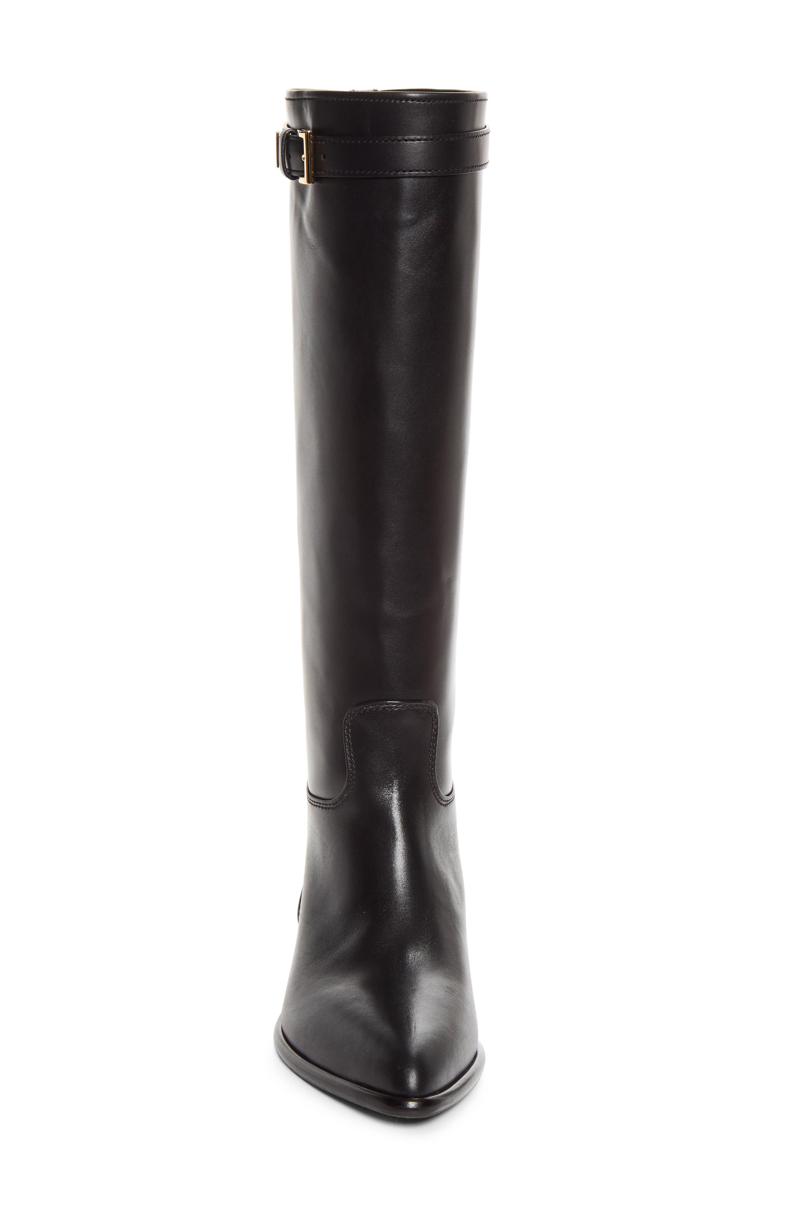 Knee High Leather Boot, Alternate, color, NERO