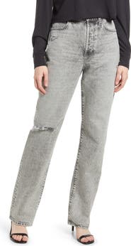 AG Ezzra Ripped High Waist Relaxed Straight Leg Jeans