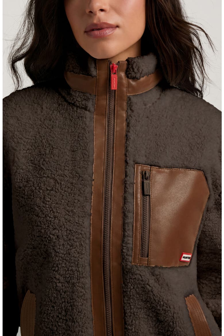 Emma High Pile Fleece Jacket, Alternate, color, BROWNIE