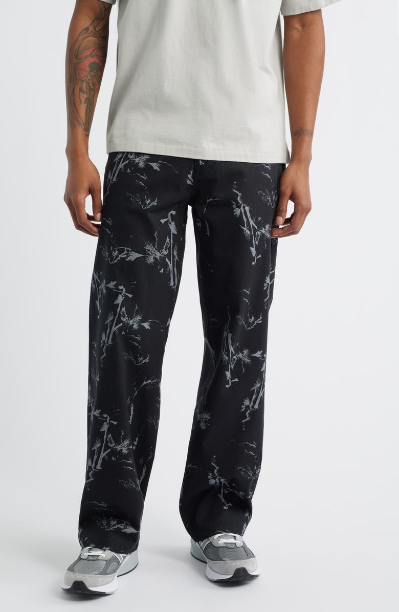 SANTO STUDIO Hunter Lawrence Edition - Flower Pattern Milano Pants, Main, color, Black