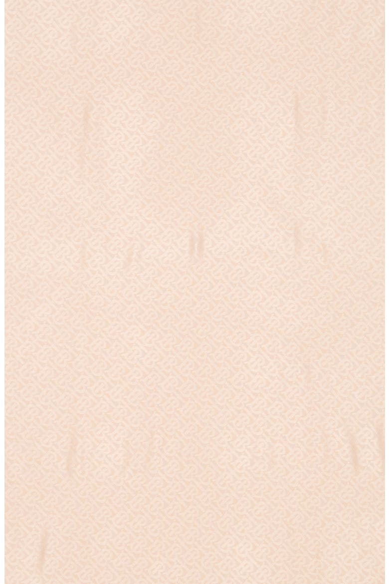 Monogram Jacquard Silk & Wool Scarf, Alternate, color, ROSE BEIGE