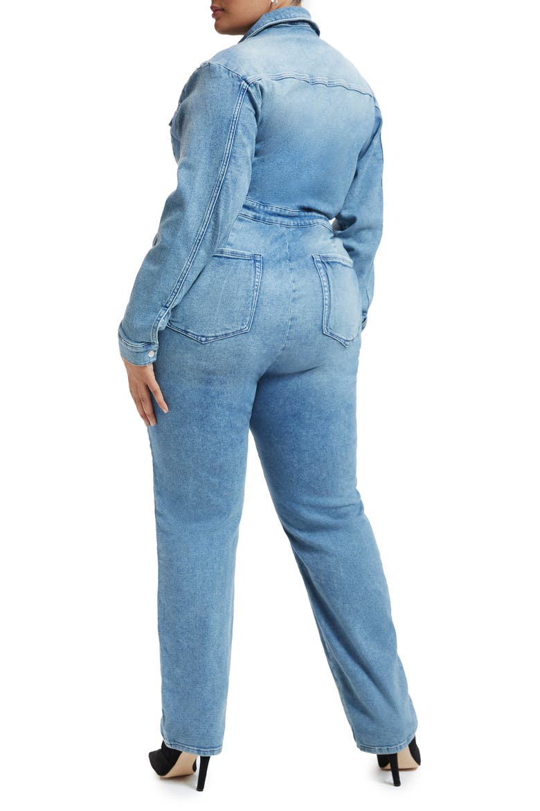 Long Sleeve Denim Jumpsuit, Alternate, color, INDIGO301