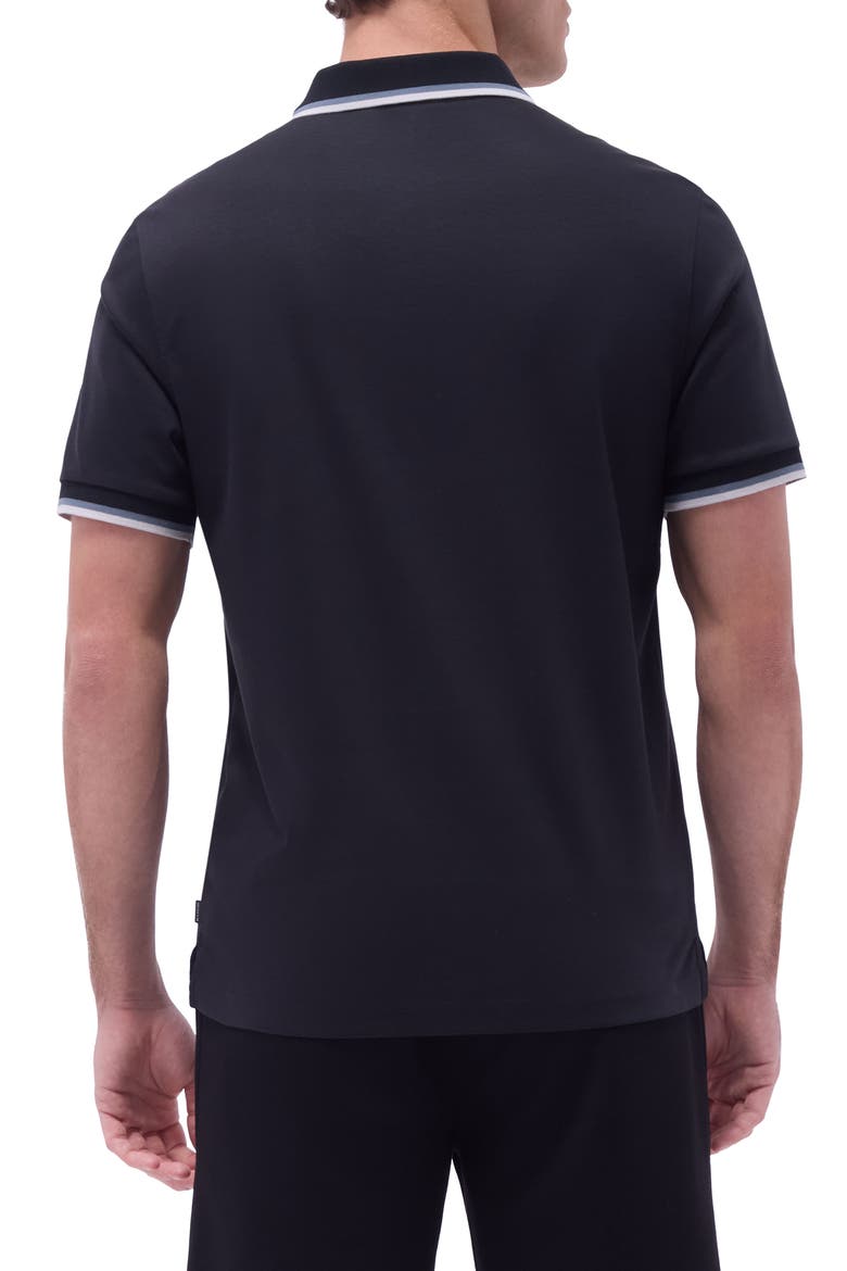 Tipped Quarter Zip Polo, Alternate, color, BLACK