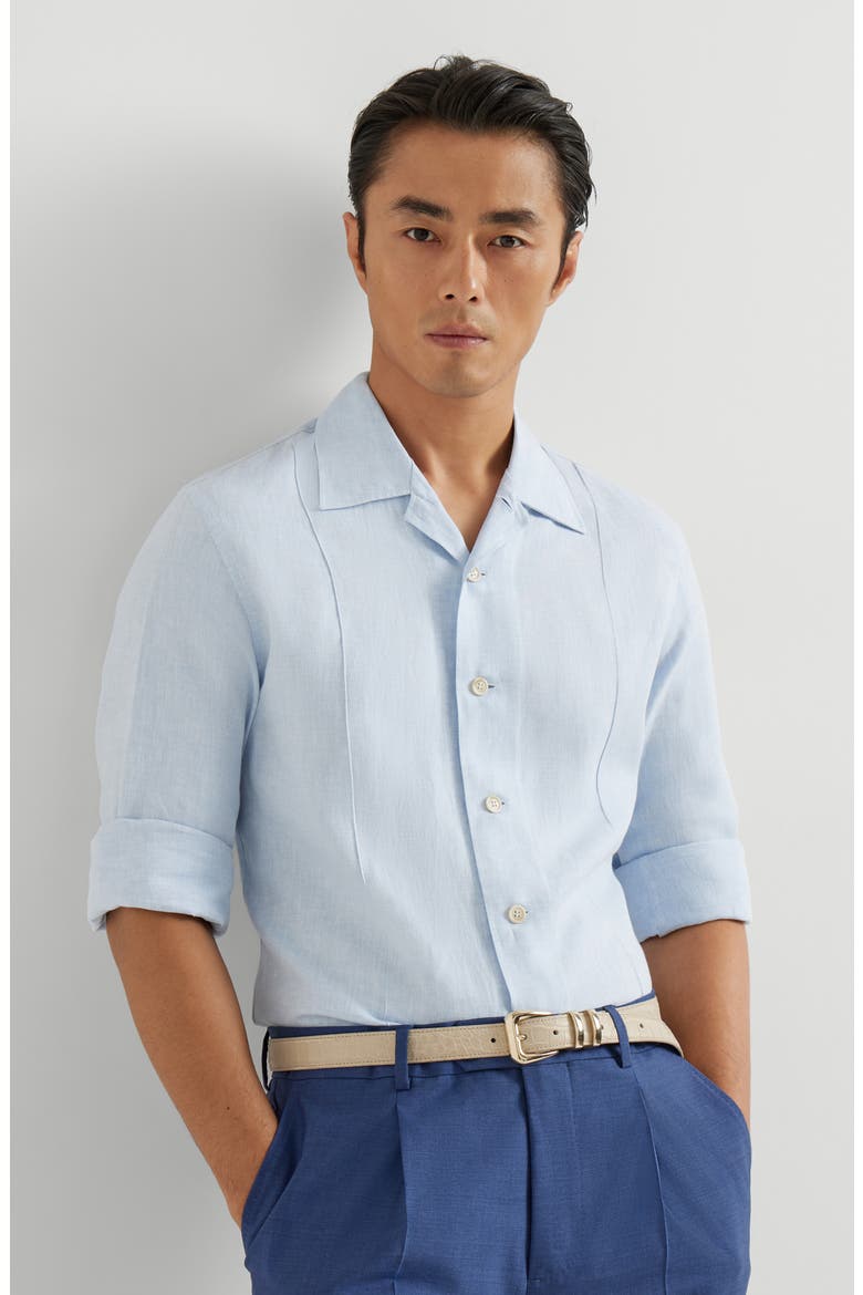 Shirt with Crête details, Alternate, color, Azure