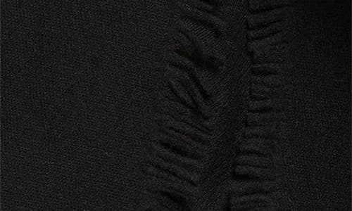 Eenk Fringed Wool Jacket With Scarf Detail In Black