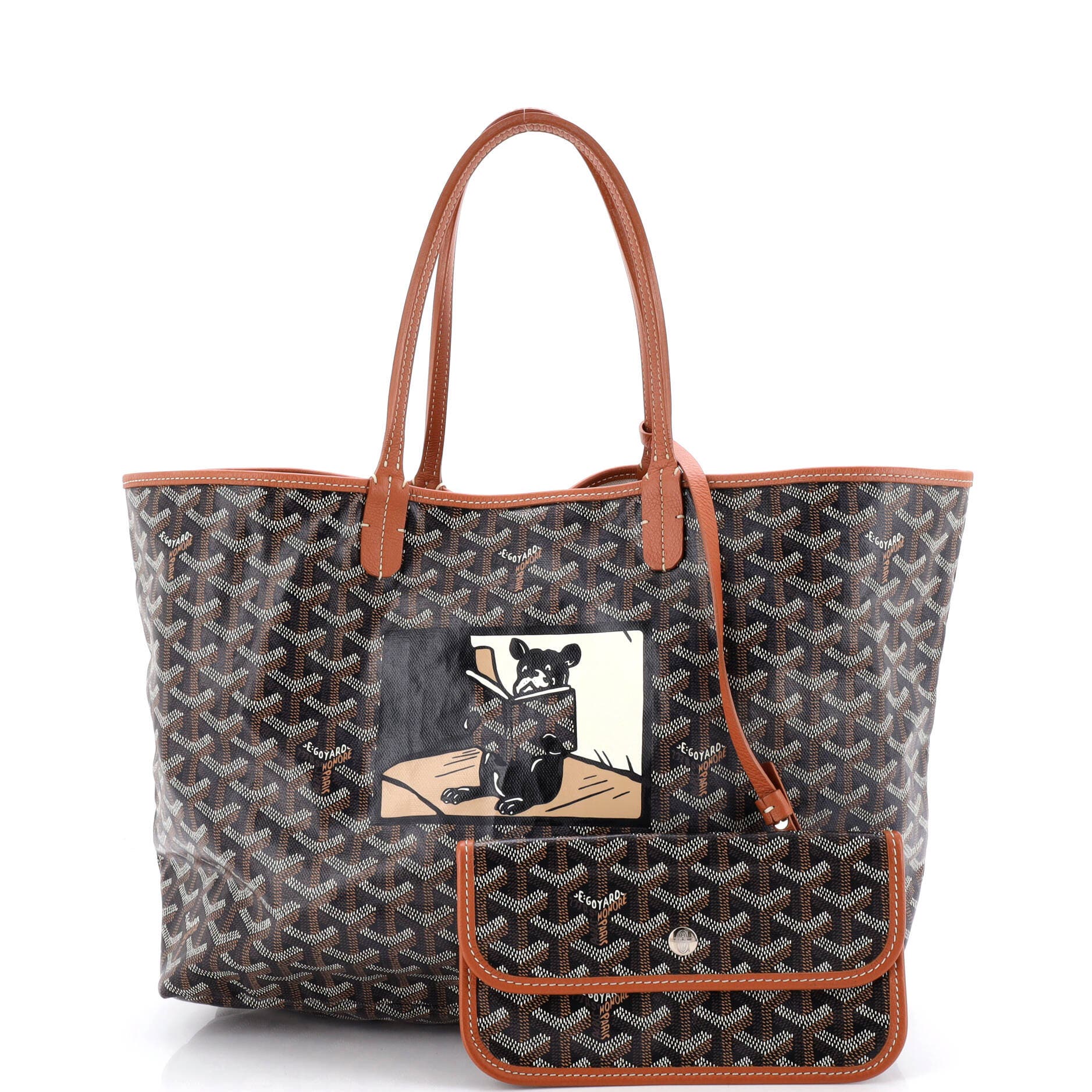 Pre-Owned Goyard Saint Louis Tote Printed Coated Canvas PM, Alternate, color, Print