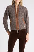 L'AGENCE Shiloh Suede Trim Knit Jacket