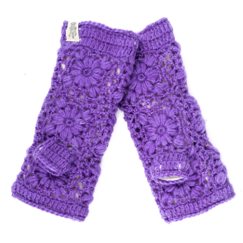 Flower Crochet Handwarmers
