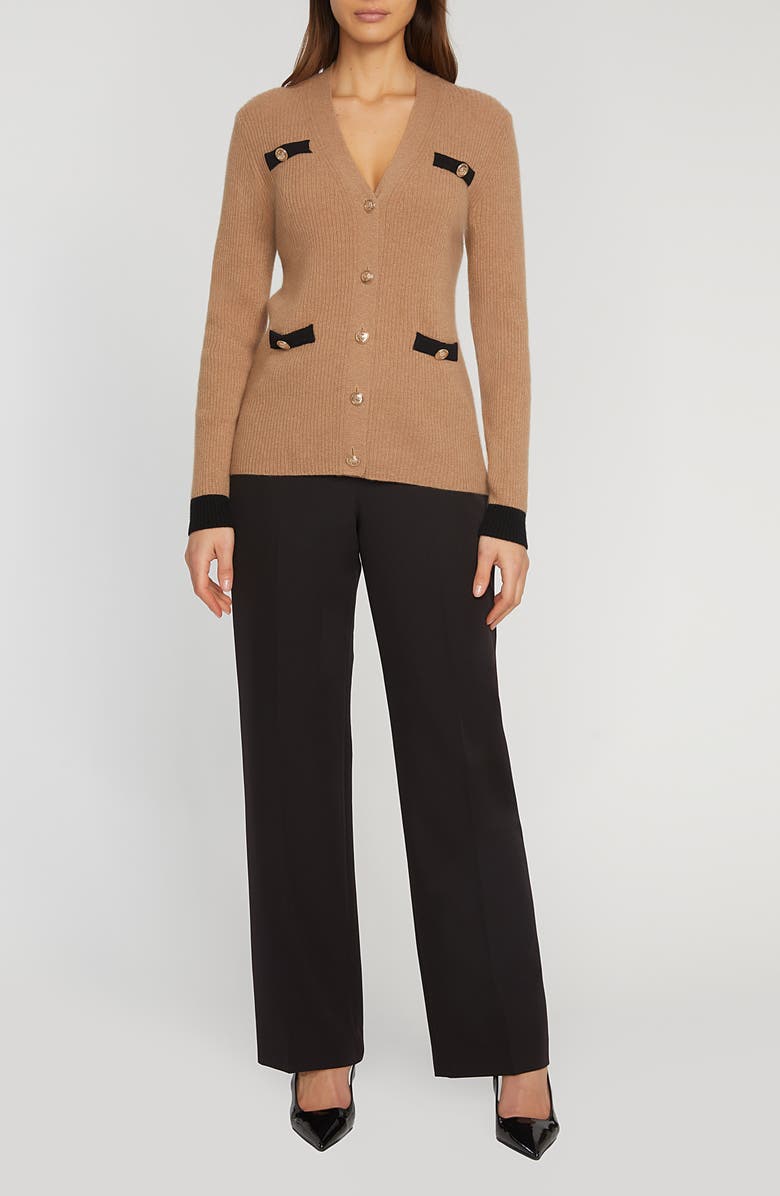 Elie Tahari The Draya Cashmere Cardigan, Alternate, color, Saddle Brown