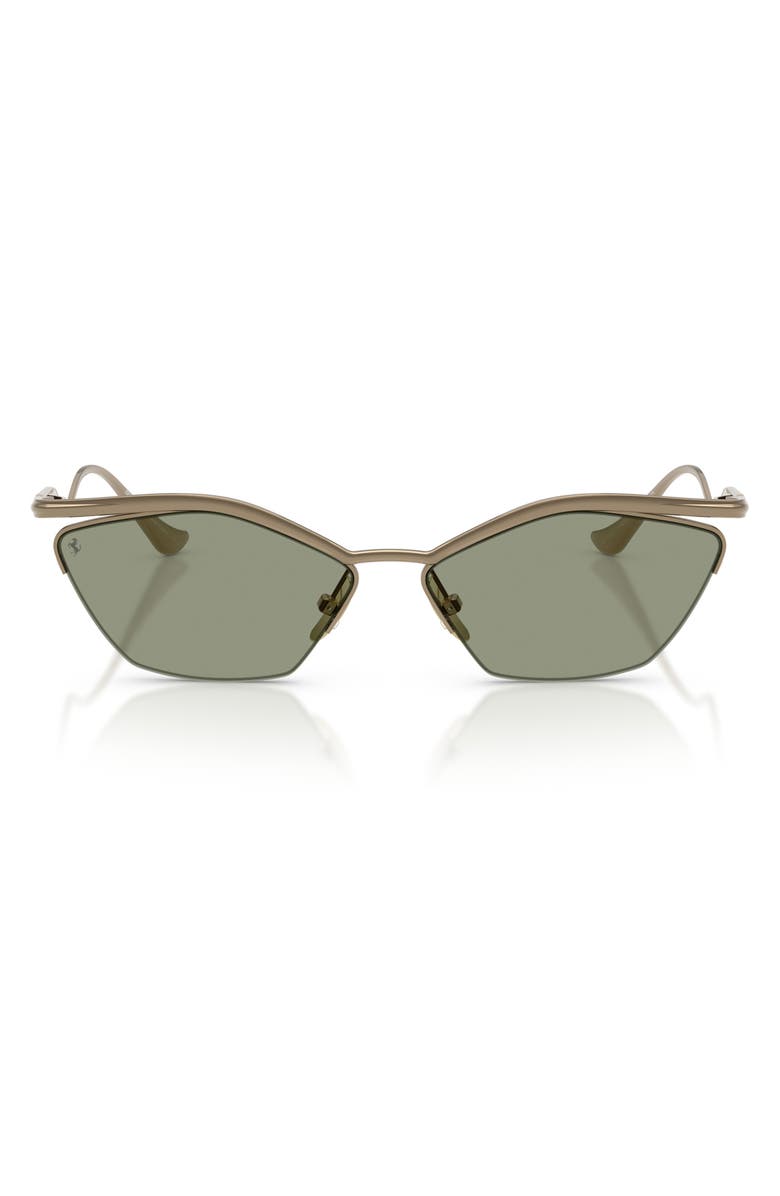 Ferrari 59mm Cat Eye Sunglasses, Main, color, Gold Shiny / Dark Green