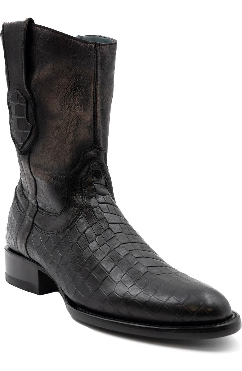 Ferrini Men's Winston Zippered Western Boot, Main, color, Black