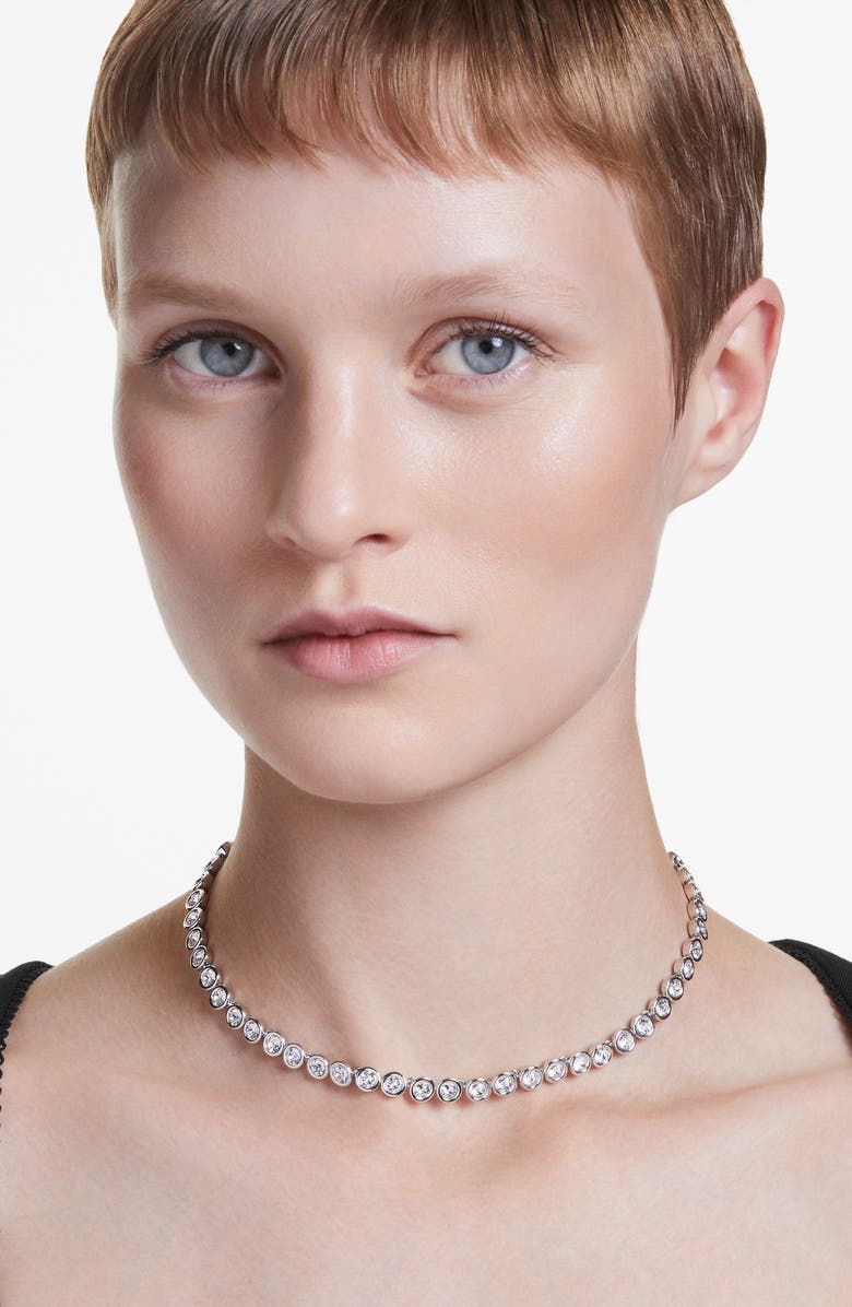 Swarovski Imber Tennis Necklace, Alternate, color, Silver