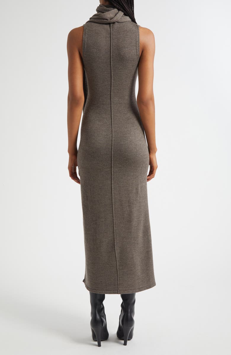 STAUD Canal Sleeveless Merino Wool Midi Dress, Alternate, color, Truffle