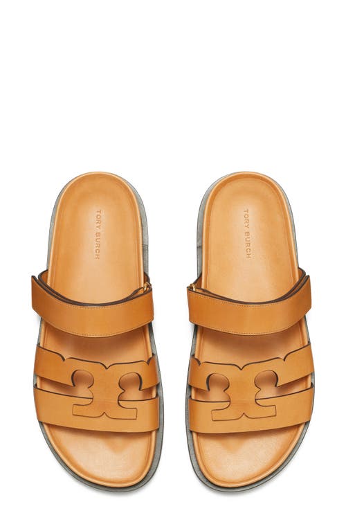 Tory Burch Ines Sport Leather Slide Sandals In Camello