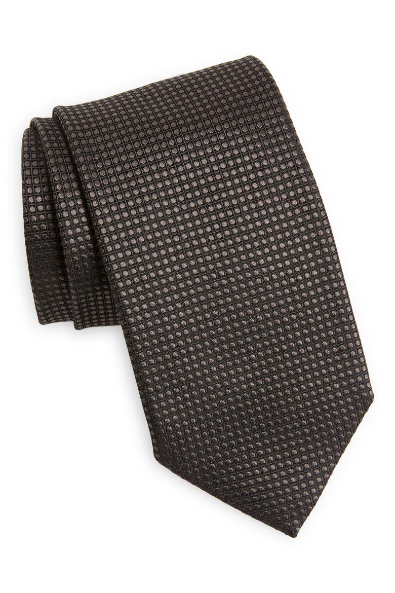 Cerimonia Silk Tie, Main, color, GREY