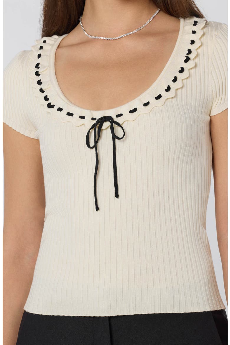 Lina Scoop Neck Knit Top, Alternate, color, CREAM