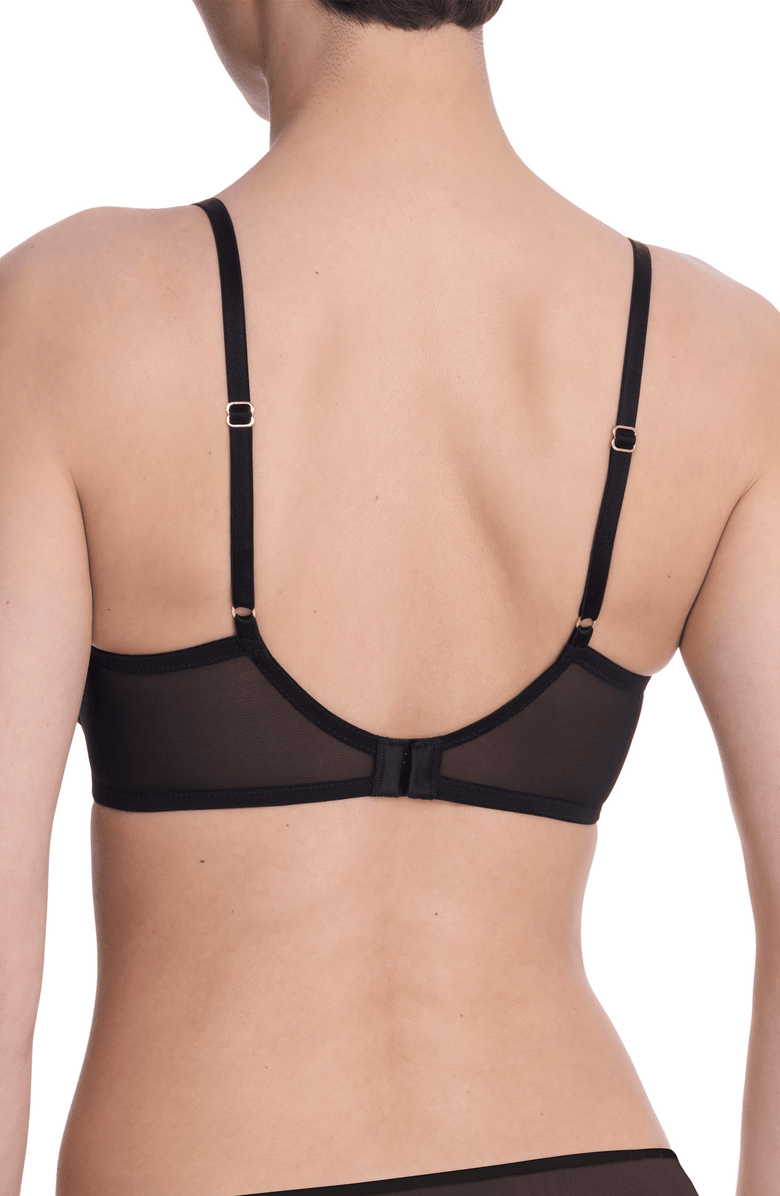 Natori Flora Unlined Lace Balconette Underwire Bra, Alternate, color, Black