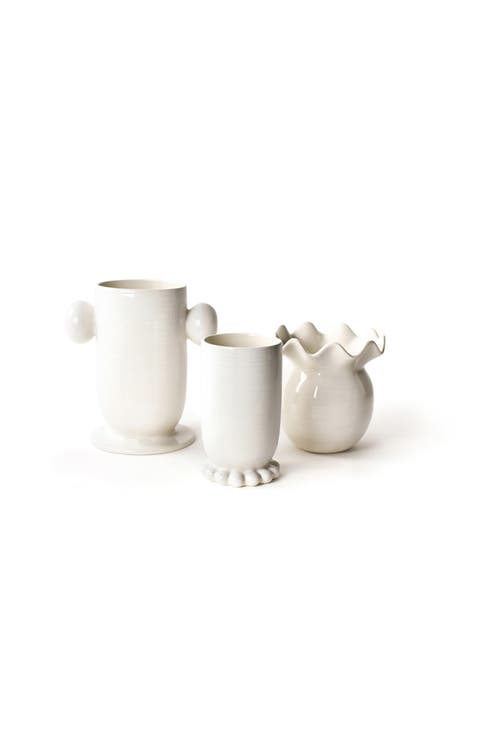 Signature White Ceramic Vases 3 Piece Set