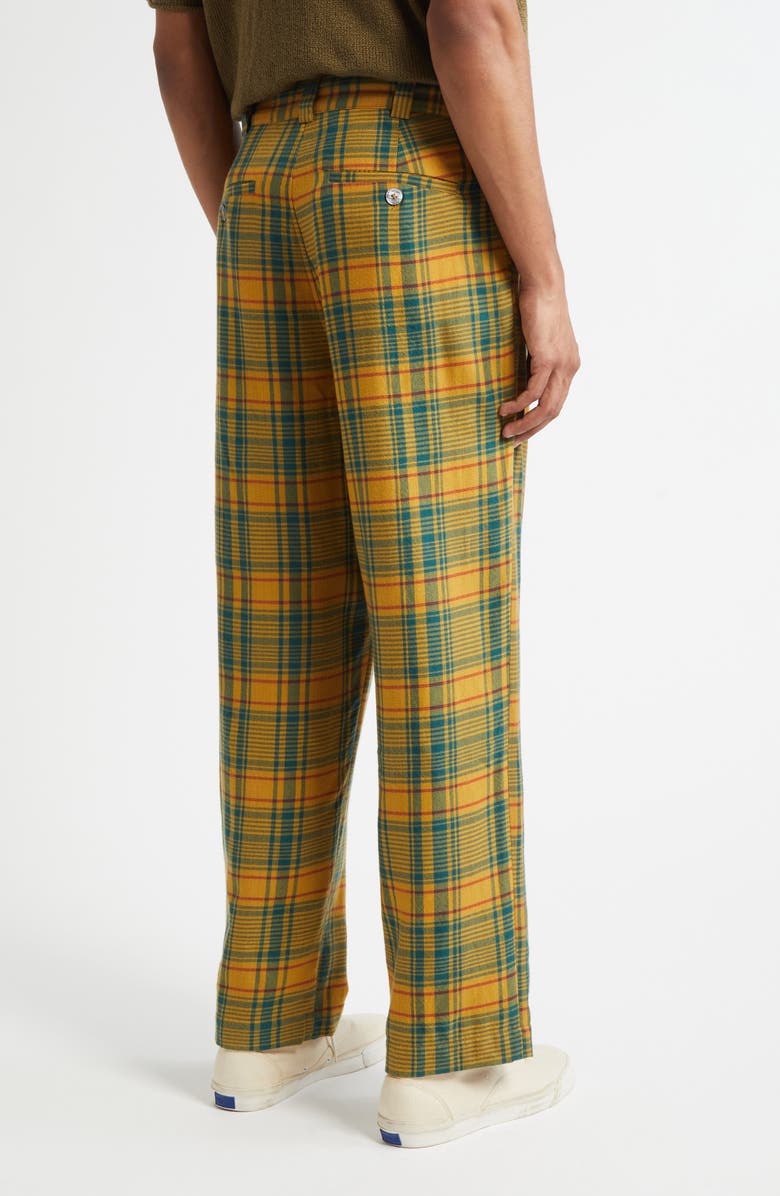 The Elder Statesman Plaid Pashmina Norm Cashmere & Wool Pants, Alternate, color, Sunshine Plaid