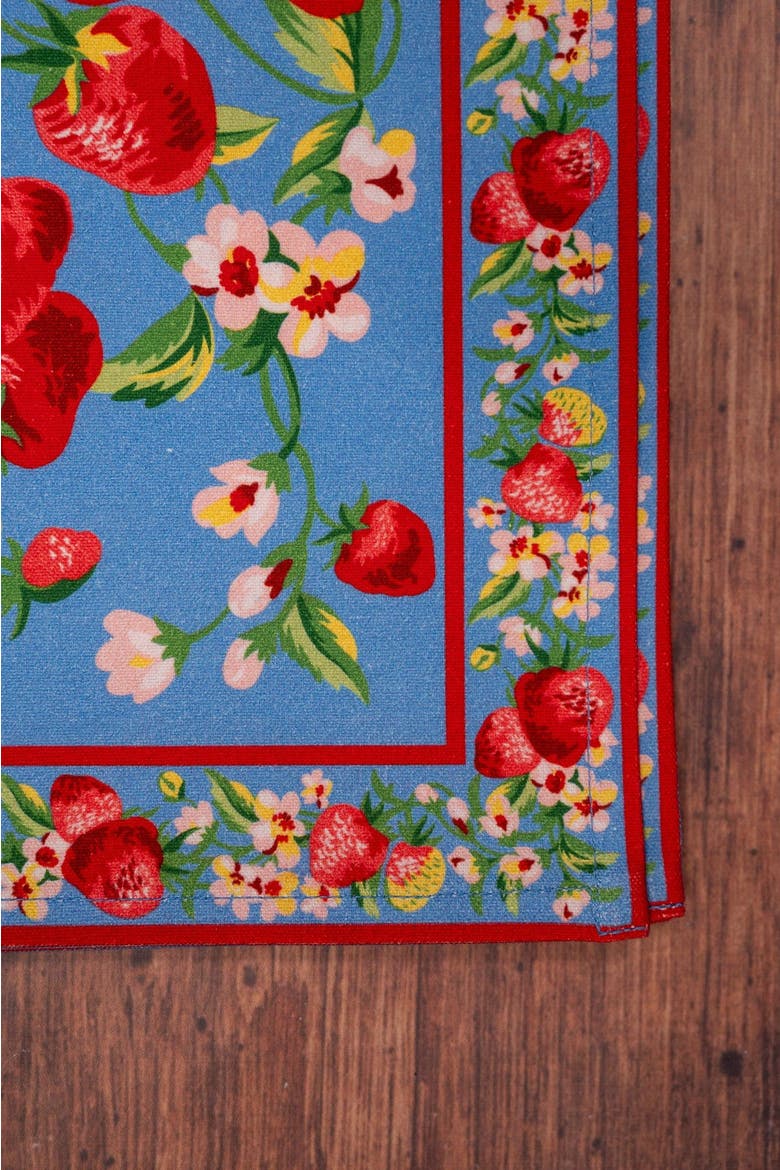 Strawberry Magic Placemats, Set of 4, Alternate, color, Blue