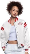 STARTER Women's Starter Cream Kansas City Chiefs Full Count Full-Snap Satin Jacket