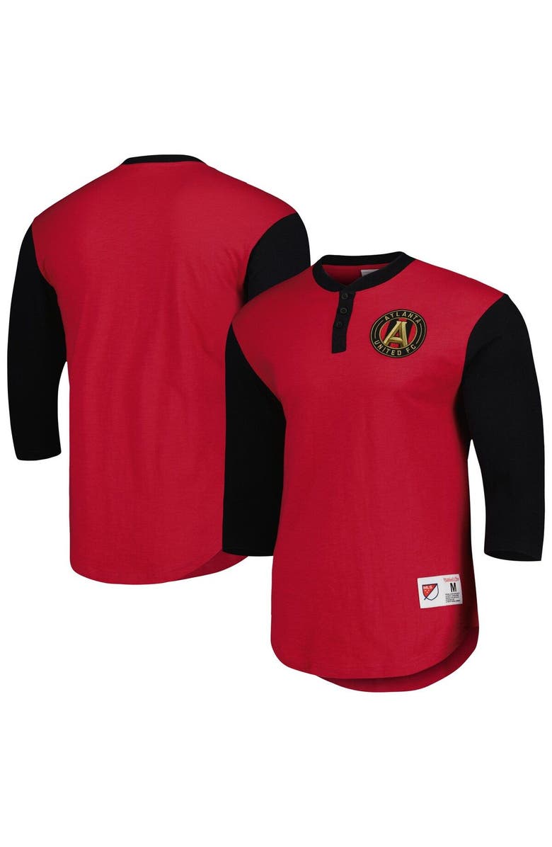 Mitchell & Ness Men's Mitchell & Ness Red Atlanta United FC Legendary Henley Long Sleeve T-Shirt, Alternate, color, 