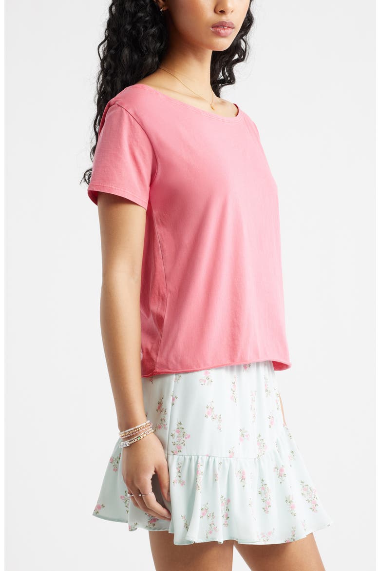 Relaxed Fit Boat Neck Cotton T-Shirt, Alternate, color, PINK RIBBON